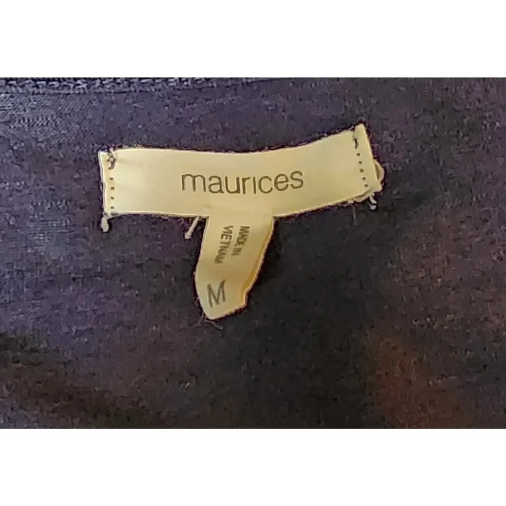 Maurices Women's Size Medium Blue Cap Sleeve Top Floral Front Solid Back Shirt - Picture 8 of 8
